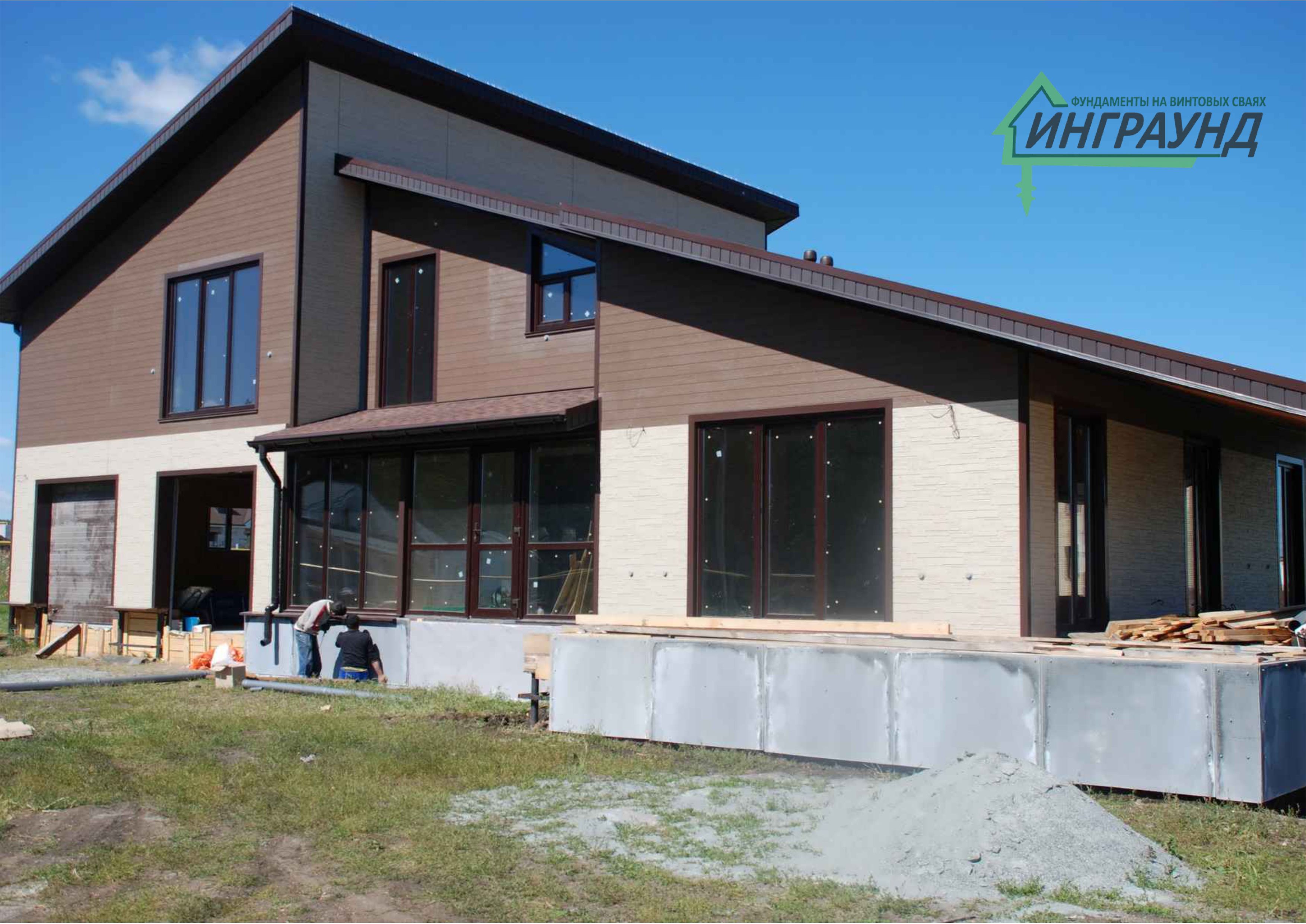 Готовые дома на      свайно-винтовом фундаменте